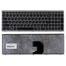 Клавиатура для ноутбука Lenovo IdeaPad P500, Z500 Черная, серая рамка