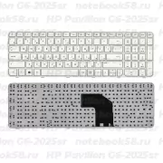 Клавиатура для ноутбука HP Pavilion G6-2025sr Белая, с рамкой