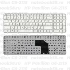 Клавиатура для ноутбука HP Pavilion G6-2115 Белая, с рамкой