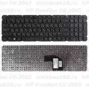Клавиатура для ноутбука HP Pavilion G6-2063 Черная, без рамки