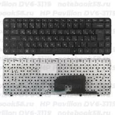 Клавиатура для ноутбука HP Pavilion DV6-3119 Чёрная, с рамкой