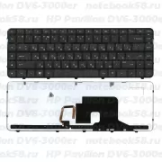 Клавиатура для ноутбука HP Pavilion DV6-3000er Чёрная, с подсветкой