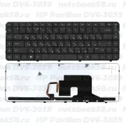 Клавиатура для ноутбука HP Pavilion DV6-3039 Чёрная, с подсветкой